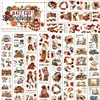 4Pcs/Set Matte Lady PET Washi Tape Pre-Cut Autumn Pumpkin Masking Tape for Stickers Scrapbooking Journal Collage Material 6
