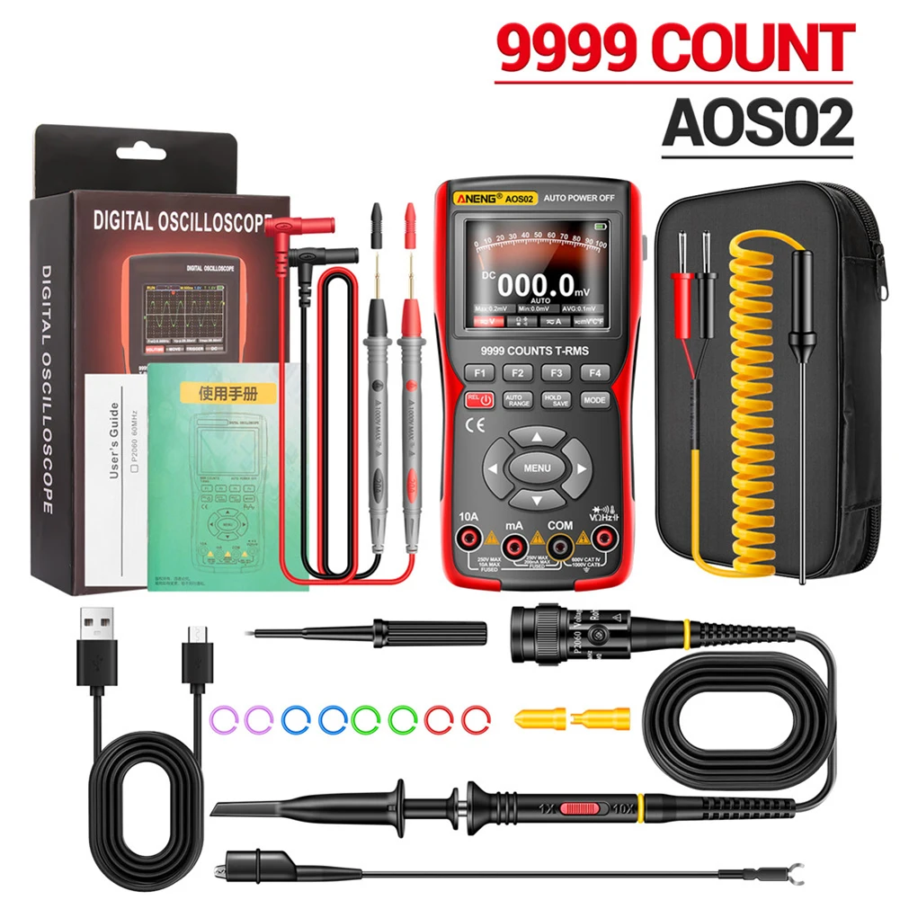 

Handheld Digital Oscilloscope Multimeter Powerful Lithium Ion Battery MODE Key Customizable Brightness Auto Off Settings