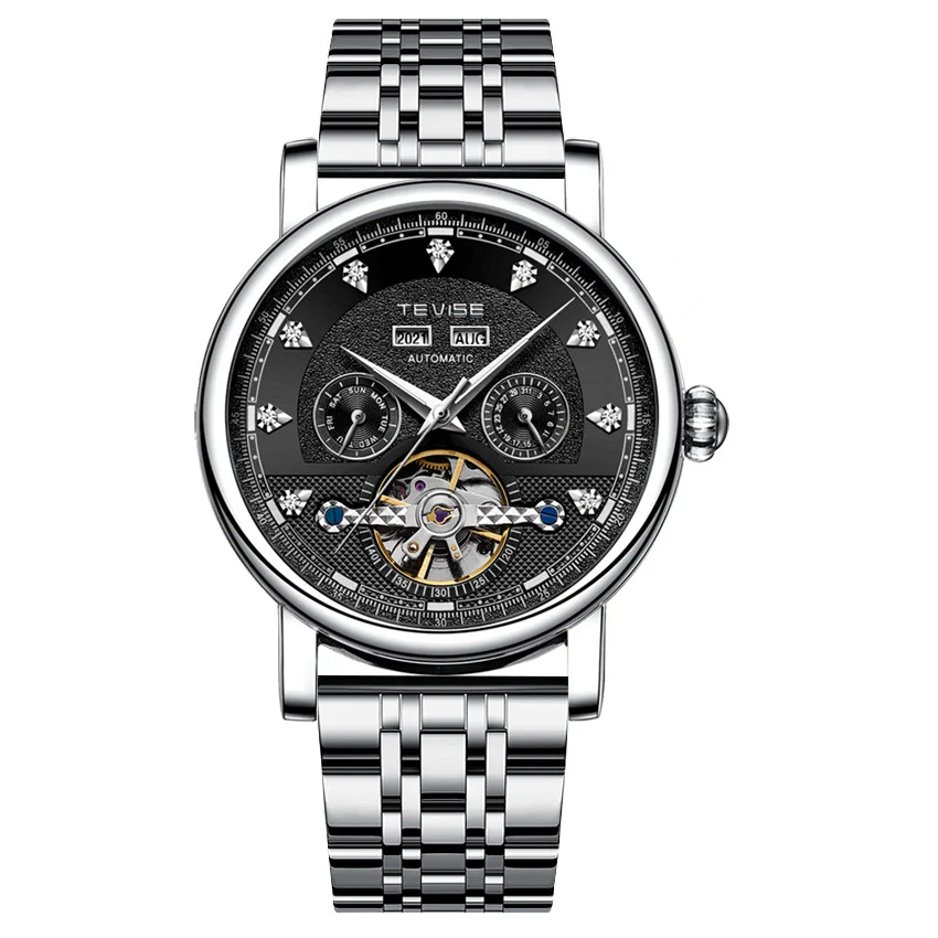

Tevise Watch for Men Automatic Skeleton Mens Watches Tourbillon Mechanical Watch Man Waterproof Stainless Steel Montre Homme New