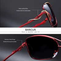 BARCUR-Lunettes de soleil polarisées vintage pour femmes, accessoires de marque à la mode, décontractées, en déclin, en métal, UV400 2
