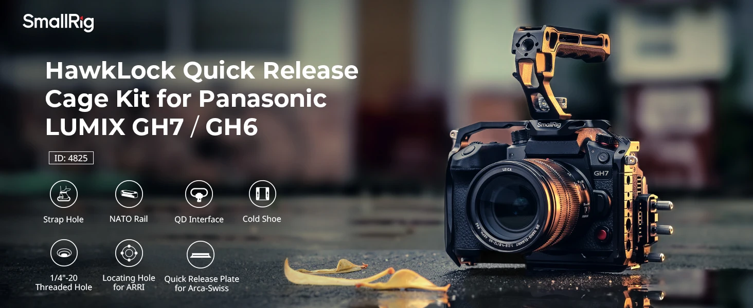 GH6 "HawkLock" Quick Release Cage for Panasonic GH7 / GH6 w Arca-Swiss Quick Rel