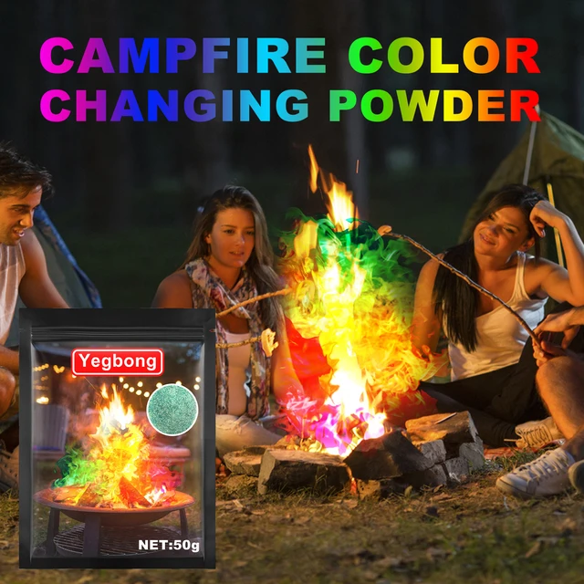 Feu mystique, feu de Camp magique, flammes de couleurs vives, Sachet de  poudre de cheminée, lueur pyrotechnique, jouet de fête de magiciens