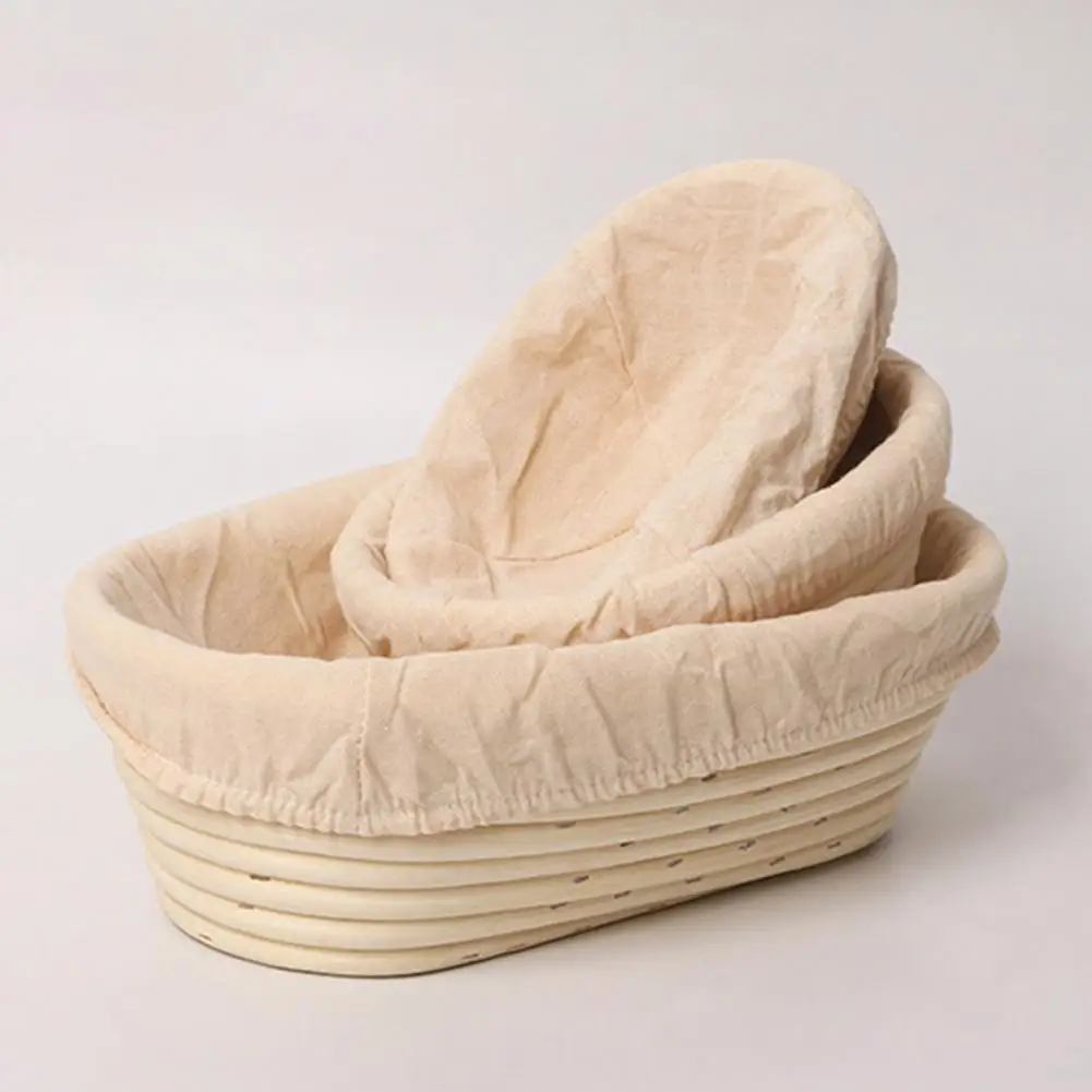 Indonesian Rattan Bread Basket Loaf Shape Handmade Braided Bread Proofing Basket Oval Rattan Banneton Basket Food Grade Baskets 3