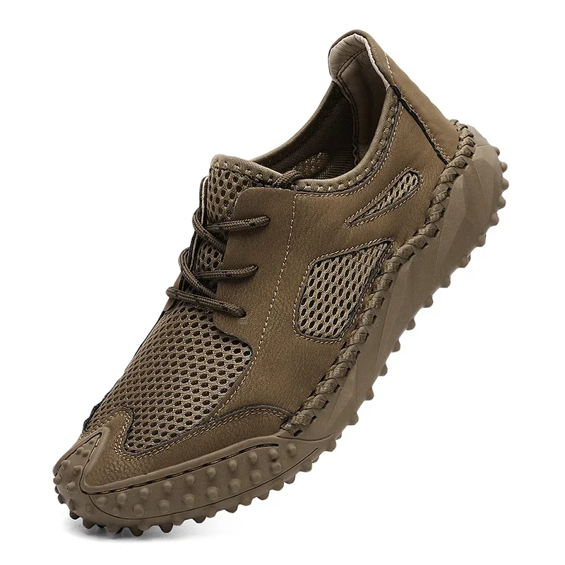 

Summer Breathable Handmade Designer Casual Mens Shoes Thick Sole Hollow Out Sneakers Lightweight 2024 Outdoor Flats Moccasins