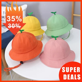 Cute Cartoon Baby Bucket Hat Grass Solid Color Spring Summer Outdoor Children Girl Boy Sun Hat Breathable Kids Fisherman Hat 1