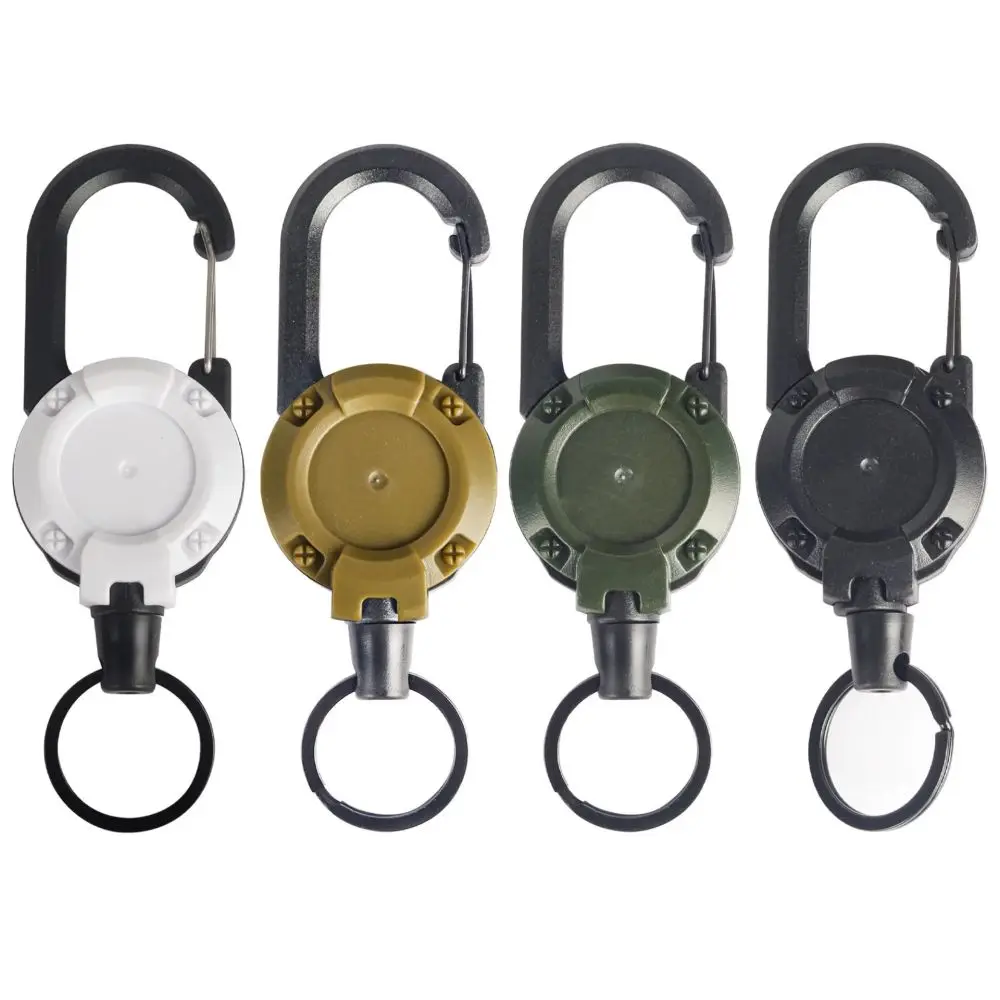 1Pcs Anti-theft Metal Easy-to-pull Buckle Rope Elastic Keychain Sporty Retractable Key Ring Anti Lost Yoyo Ski Pass ID Card handmade doll keychain
