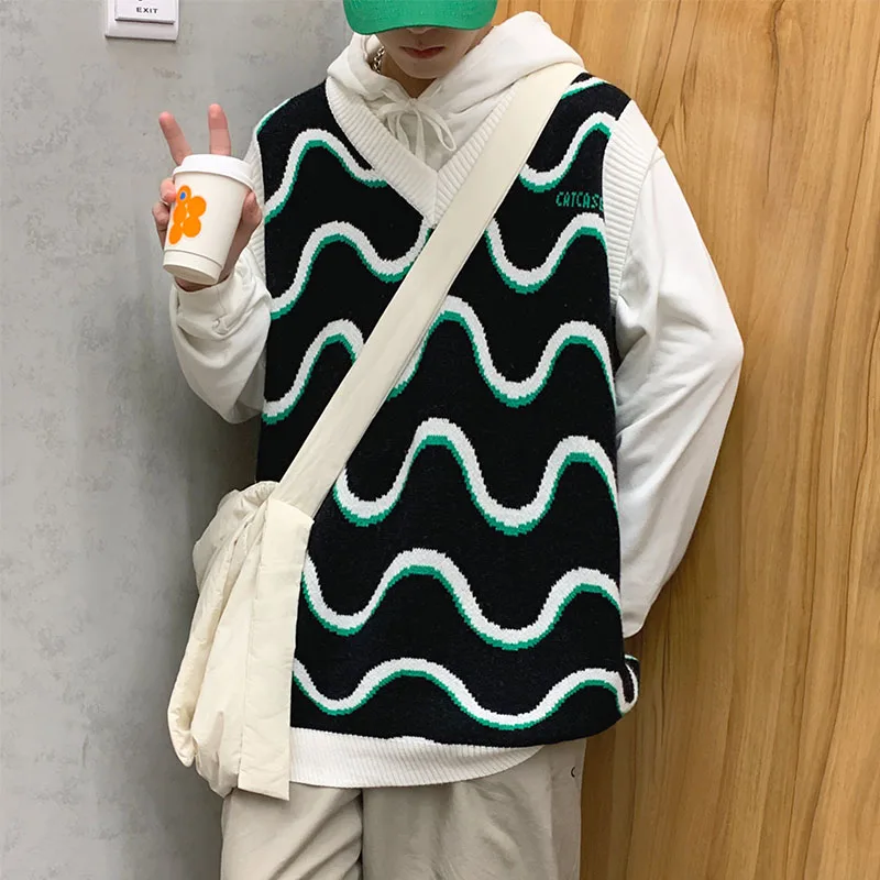 Hood design knit vest 販売店