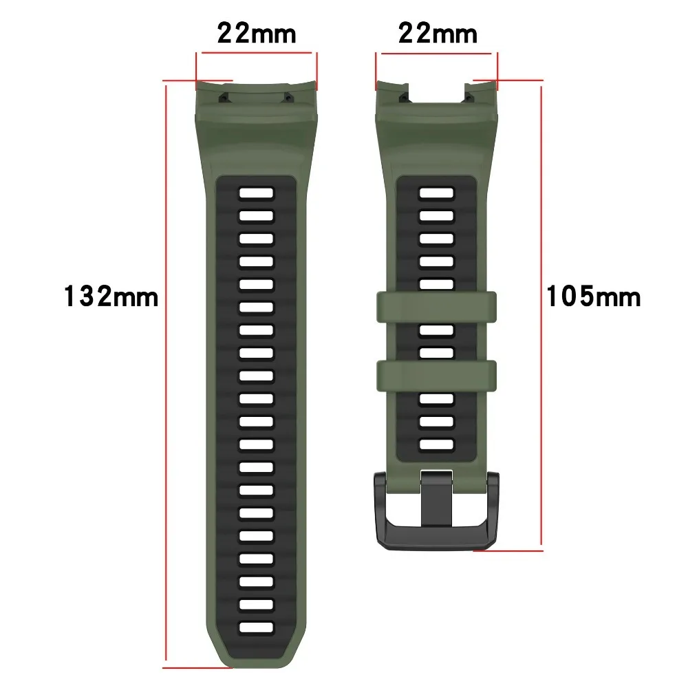 Two-Tone Soft Silicone Sports Strap – Comfortable Band for Garmin Instinct