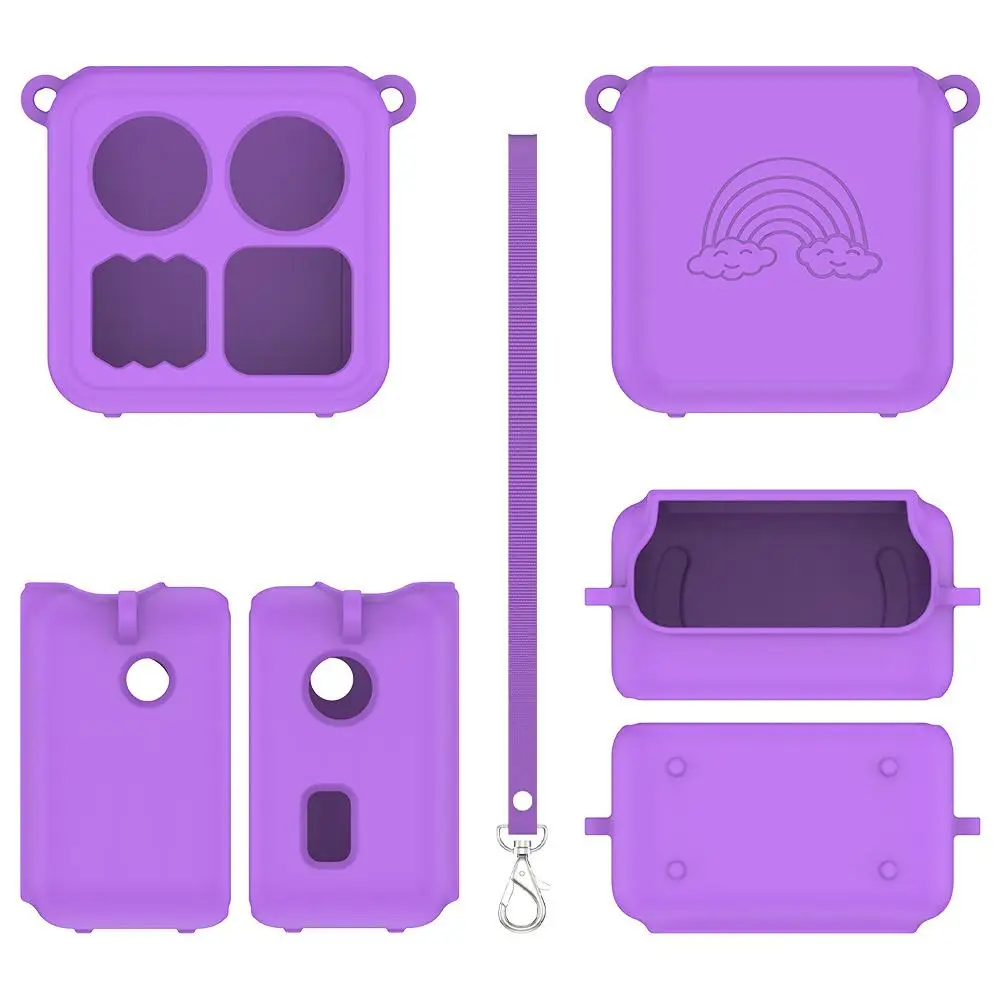 Silicone Protective Case with Lanyard and Card Slot - Dustproof and Shockproof Portable Storage Sleeve
