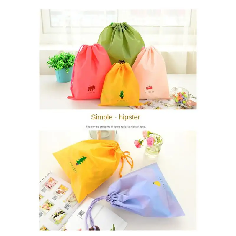 EMITUOFO 8 Pezzi Sacchetti da Viaggio Impermeabili, Organizer Valigia con Coulisse, Borsa Sacchetti da Viaggio Multifunzione per Vestiti/Biancheria Intima/Scarpe/Cosmetico