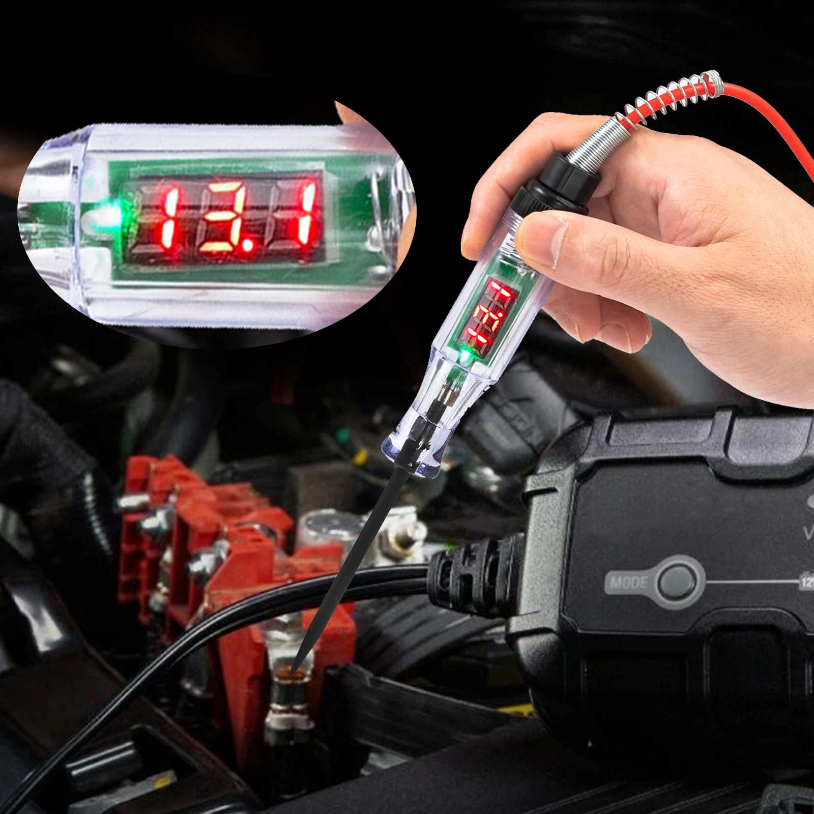 Digital Electric Voltage Circuit Tester Test Light Car Truck 6 24V LCD