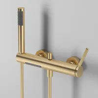 ชุดก๊อกน้ำฝักบัวห้องน้ำโครเมียม สีเทากันเมทัล ติดผนังทองเหลือง ก๊อกน้ำร้อนน้ำเย็นแบบน้ำตกสำหรับอ่างอาบน้ำ ชุดก๊อกน้ำโครเมียมสีทองขัดเงา 6