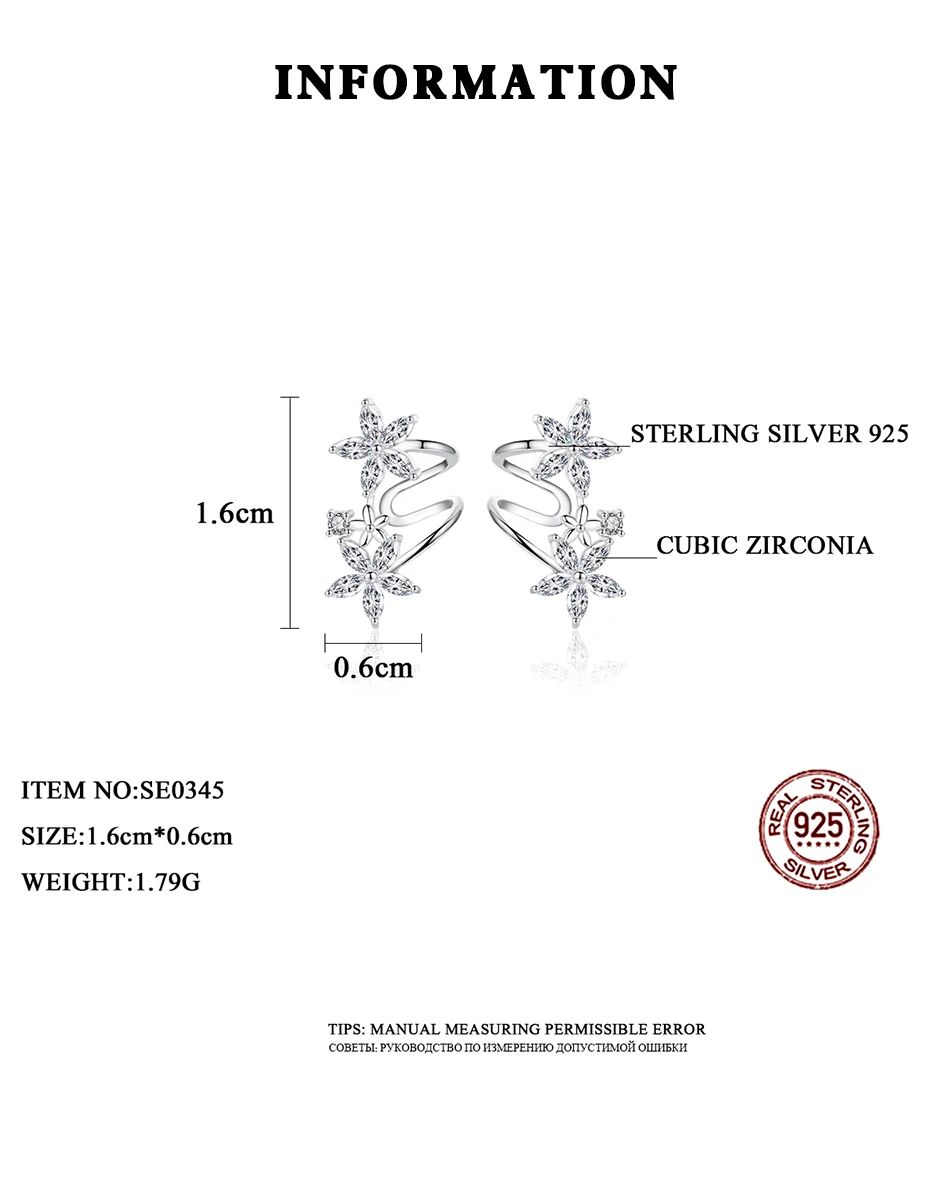 Orecchini a bottone in argento sterling per ragazze Accessori per orecchie da donna in oro bianco con zirconi cubici_voghion.com
