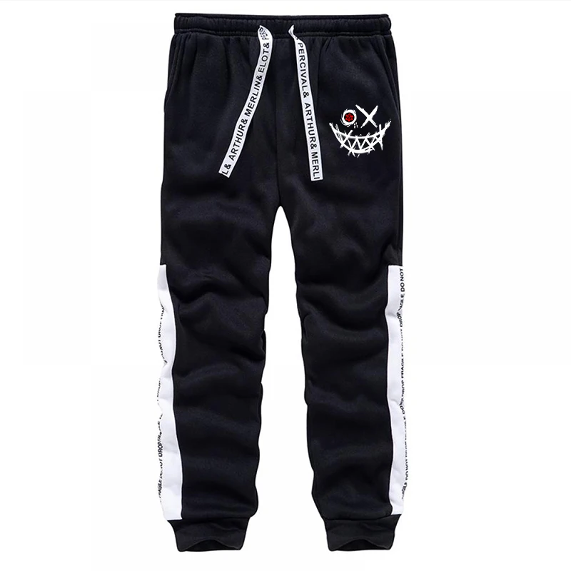 Men’s Printed Tracksuit – Hoodie and Sweatpants Streetwear Set for Outdoor & Casual Wear black pants