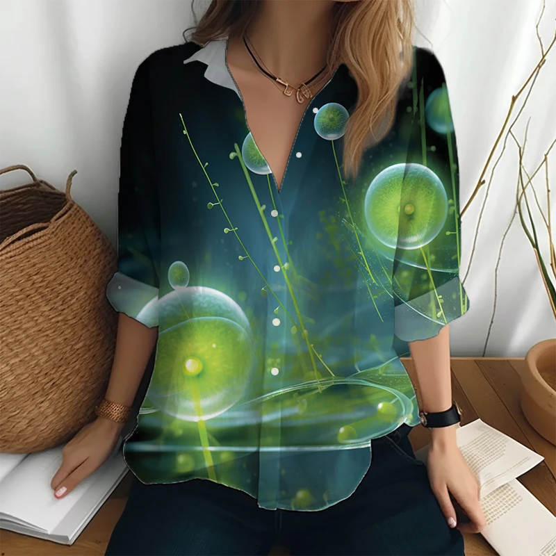 

Personalized 3D Printed Outdoor Casual Shirt Spring and Autumn New Shirt Women Long -sleeved Shirt Regular Button Shirt