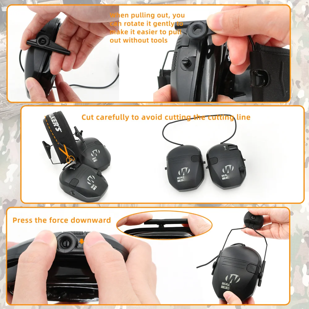 Hearangel Helmet ARC Rail Adapter Tactical headset Accessories for Walker Electronic Earmuffs Hearing Protection Shoot Headphone