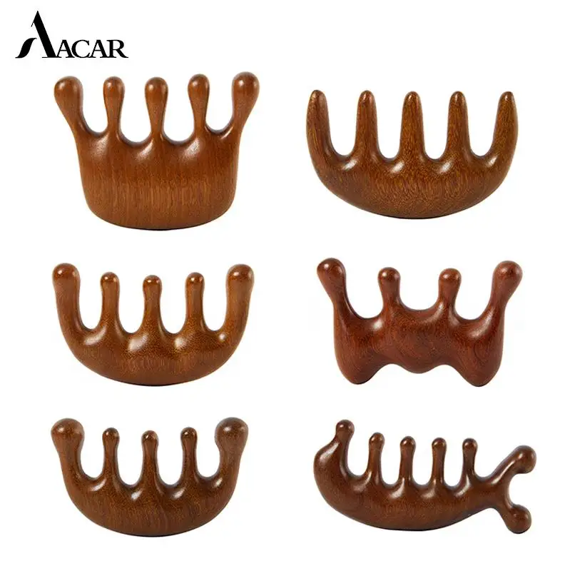 

Meridian Massage Comb Five-Tooth Handleless Wooden Point Acupuncture Head Comb Wide-Tooth Sandalwood Comb Massage Head