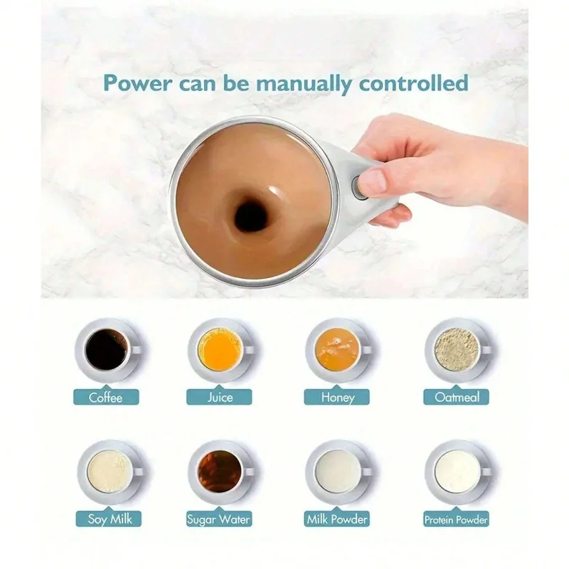 Stainless Steel Mug With Mixing Rod Self-Stirring Cup Coffee Milk Mixer Warm Bottle Automatic Mixing Cup Rotating Water 1pc electric stirring cup self stirring shaker cup