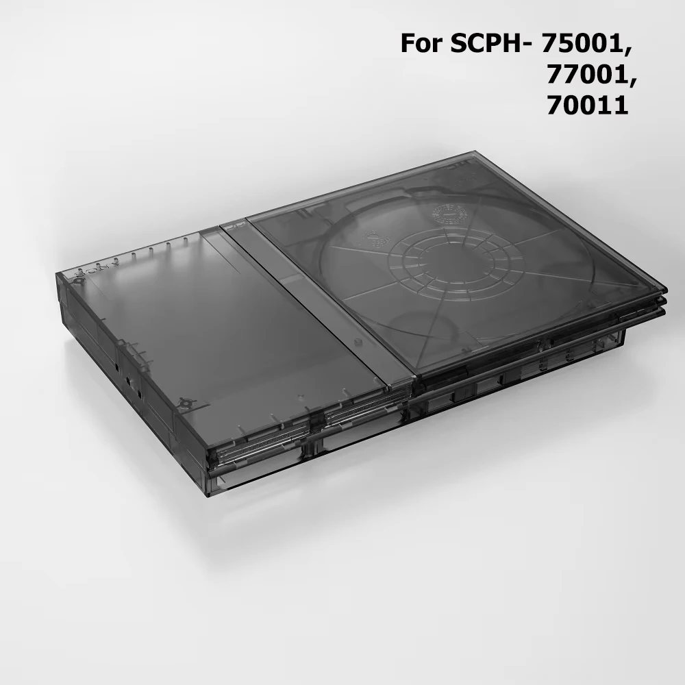 Bitfunx Translucent Black Purple Replacement Case for PS2 Slim Game Console 2