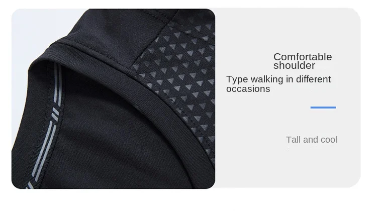 Summer Men's T-shirt New Quick Drying Breathable Sports Fitness Ice Silk Vest+shorts Two-piece Set for Men's Jogging Sportswear