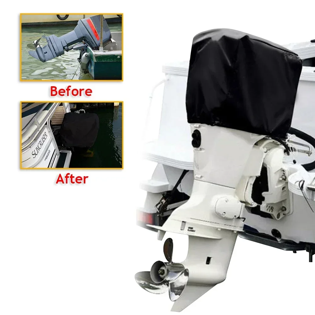 15-250HP Full Outboard Motor Engine Boat Cover 210D Waterproof Anti-scratch Heavy Duty Engine Protector Motor Boat Fabric