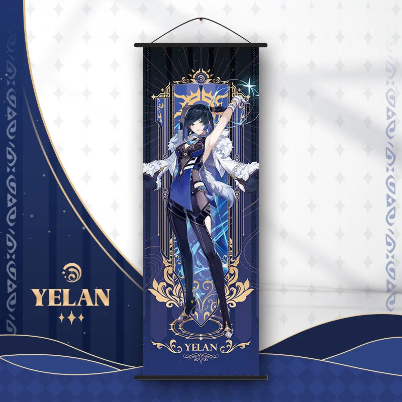 Genshin Impact Scroll Canvas Painting - Anime Wall Art Home Decor
