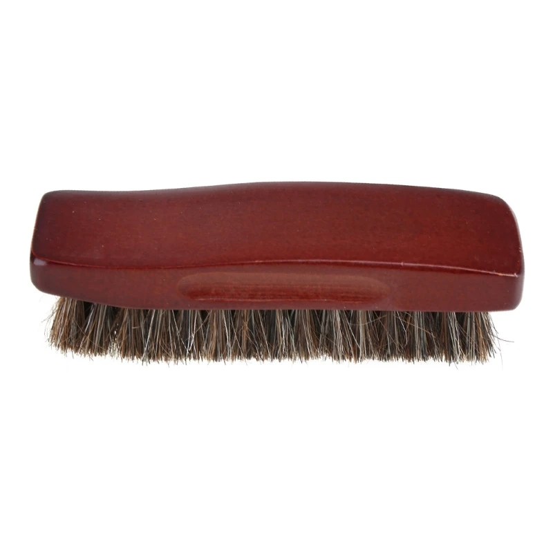 1pc Professional Wooden Handle Horse Hair Bristle Boot Shoes Buffing Brush 95AA 6