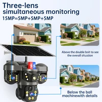 V380 Pro 4G carte Sim caméra solaire trois objectifs trois écrans extérieur WiFi sans fil solaire CCTV 10X Zoom suivi automatique caméra de sécurité 3