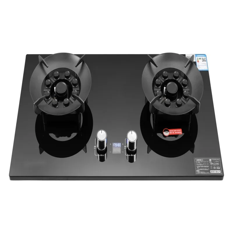 Household Kitchen Natural Gas Stove, Dual Stove, Embedded Dual-purpose Flameout Protection, Timed High Flame Gas Stove