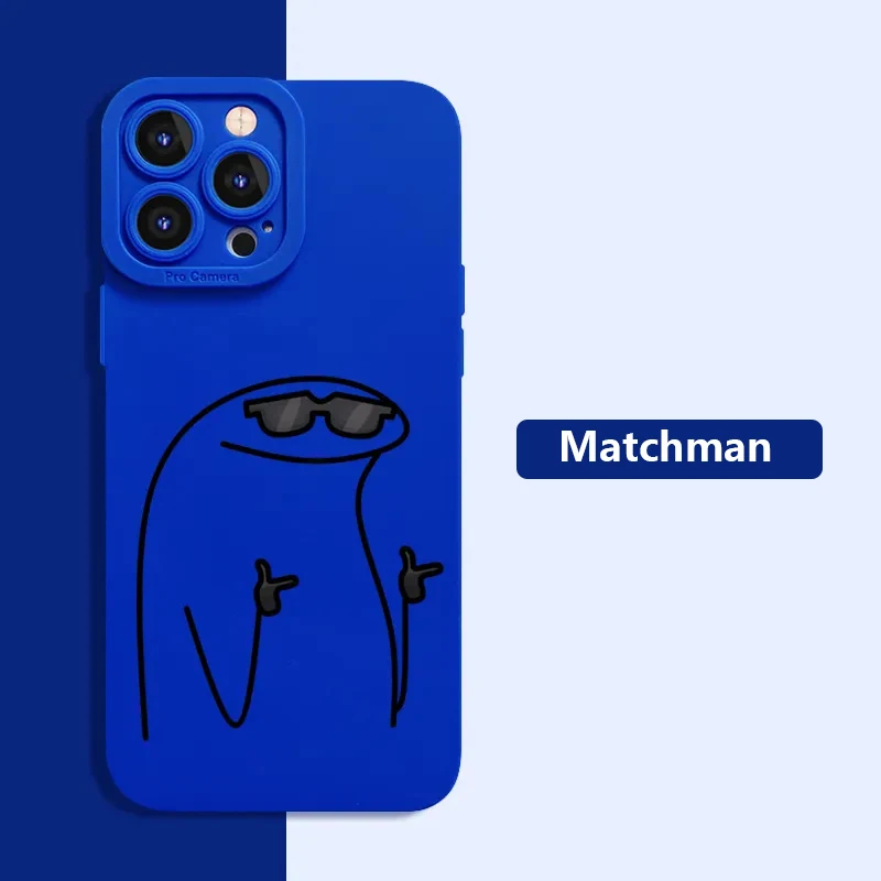 thumbnail image 1 of Cute Cartoon Matchman Phone Case For iPhone 14 Pro Max Cases iPhone 13 12 11 XS Max XR X 7 8 Plus 14 Shockproof Matte Soft Cover, 1 of 5