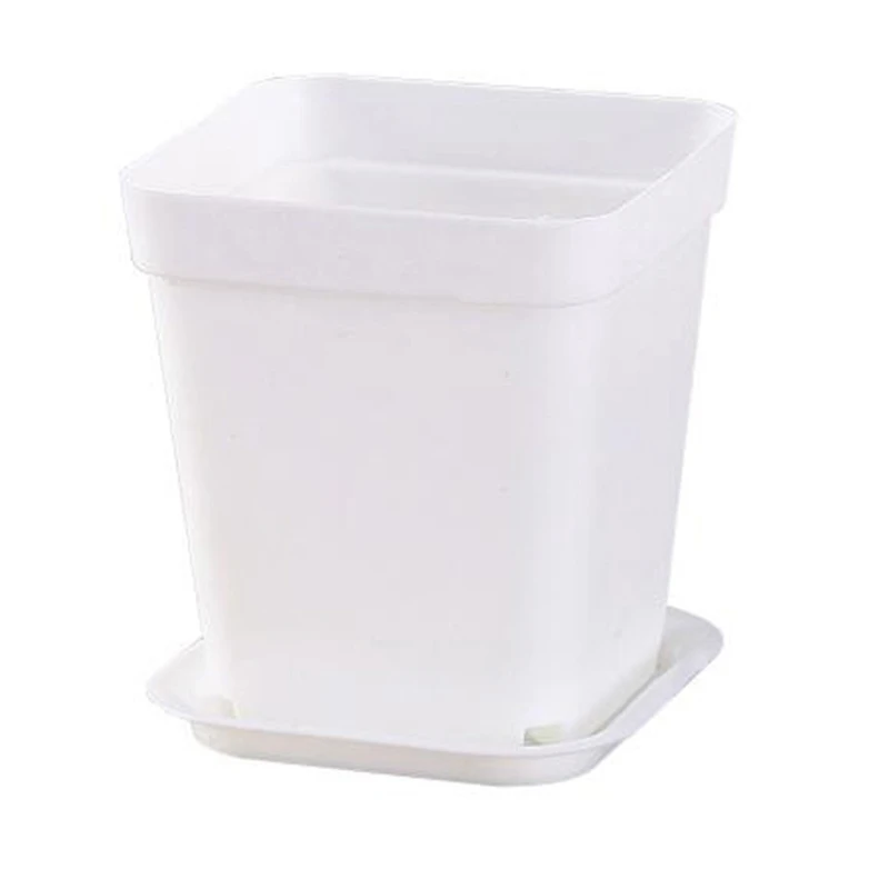 

50 Pack 2.7Inch White Square Plastic Plant Pots with Saucer,Seedling Nursery Transplanting Planter Container for Garden