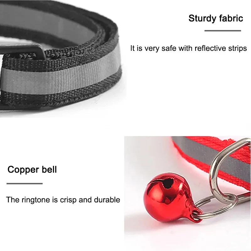 10Pcs Wholesale Collars for Cat Collar With Bell Adjustable Necklace Cat Puppy kitten Collar Dropshipping Pet Cats Collar 3