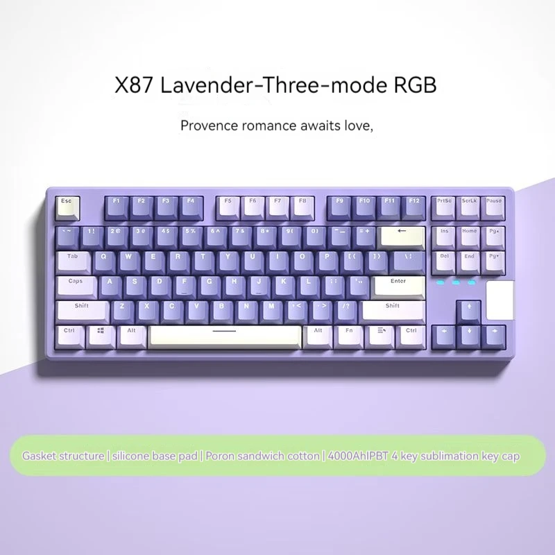 

Xinmeng X87 Pro 3-mode Connect Hot-swap 87keys Gasket Structure Mechanical Keyboard Ttc Switch Pbt Keycaps Rgb Gaming Keyboards
