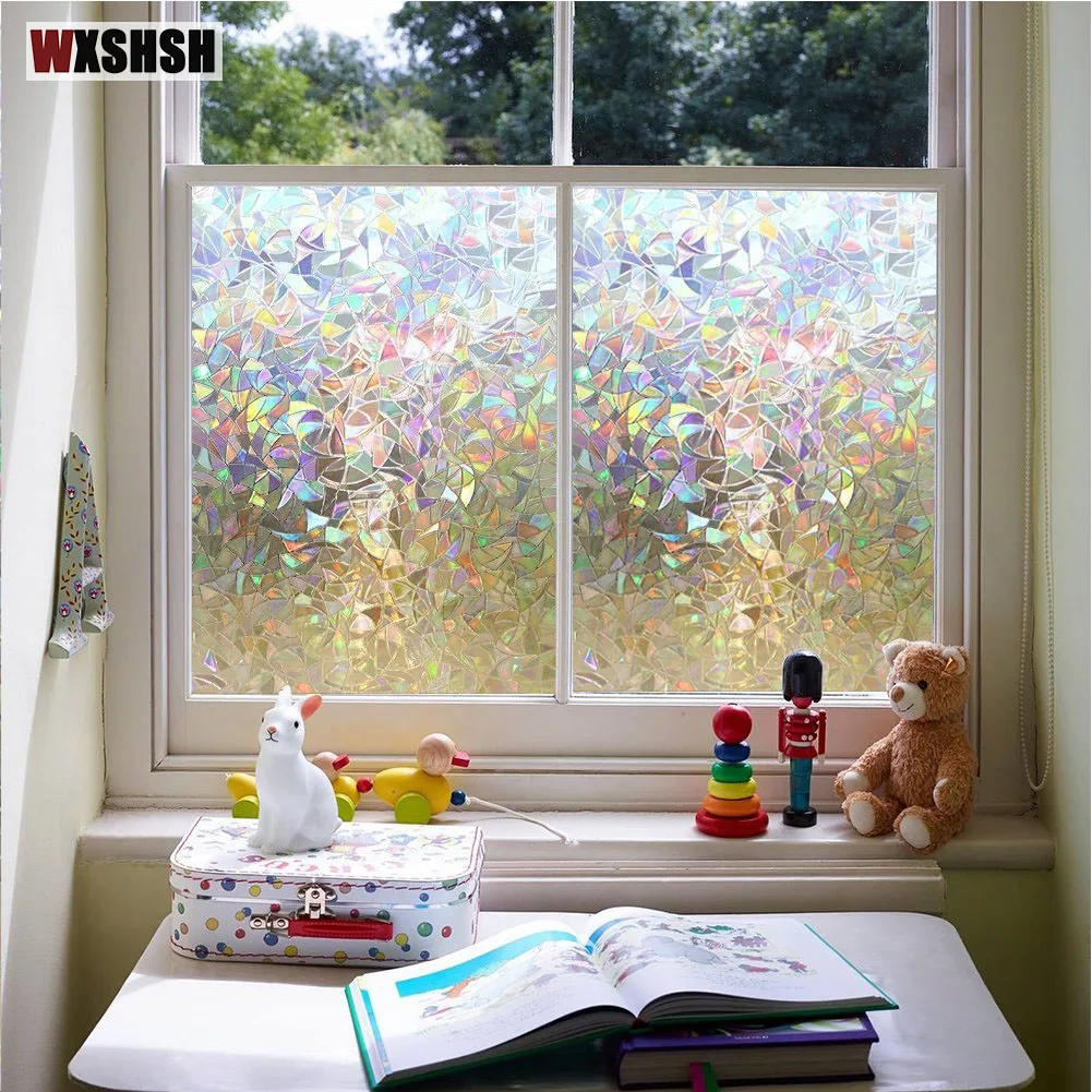 Window Film Static Cling Laser Privacy Protection Heat Control Frosted For Window Door Table Wardrobe Cabinet DIY