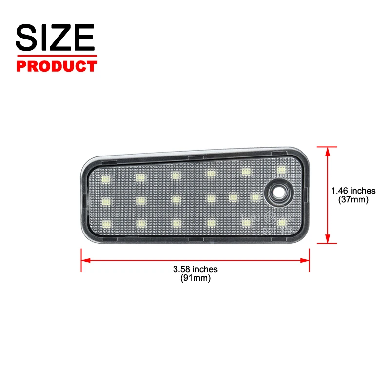 2Pcs For Hyundai Santa Fe 2013-2018 White LED Number License Plate Light