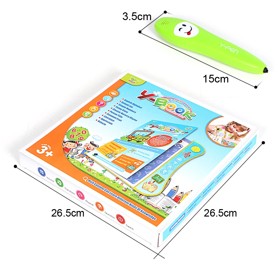 

E-Book Reading Book with Pen Learning Machine,English Language ABC Letters,animal Numbers and Funny Choose Game for Children Toy