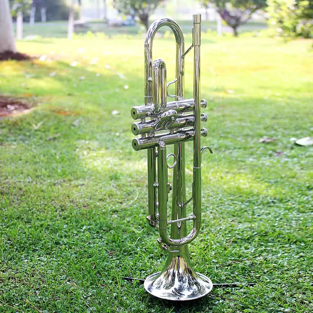 SLADE Silver Trumpet Brass Standard Bb Trumpet Set for Student Beginner with Hard Case Gloves 7 C Mouthpiece Accessories