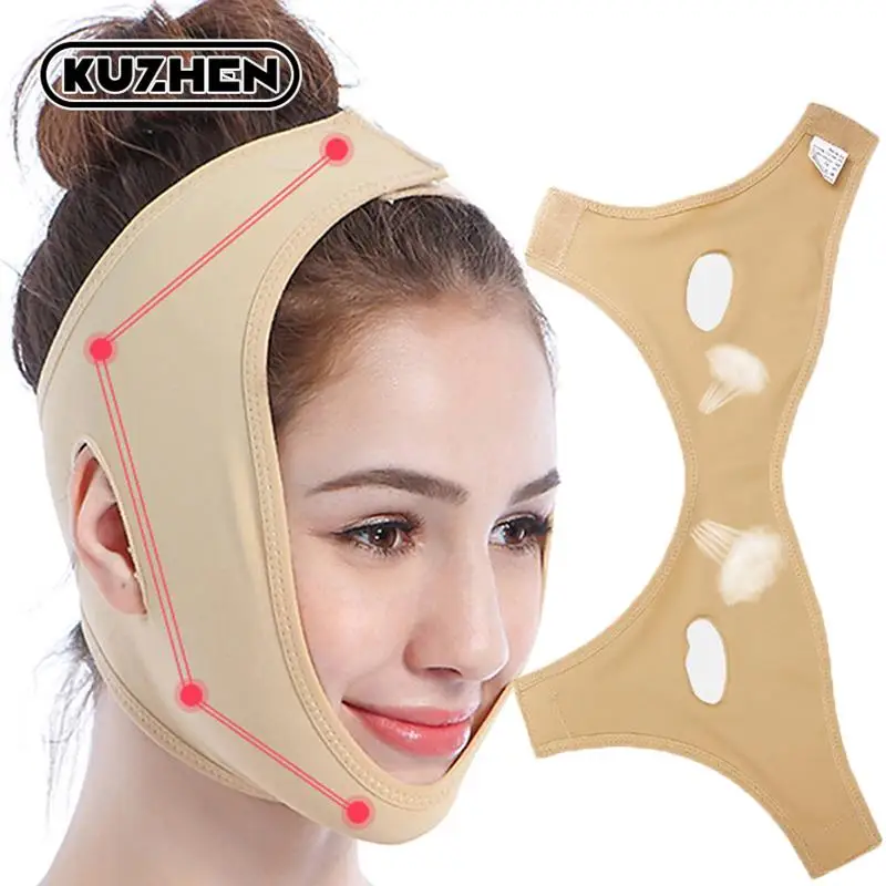 

Эластичный Бандаж для похудения лица, V-образный формирователь лица, женский ремень для подбородка, массажер для лица, ремешок, инструменты для ухода за кожей лица, красота