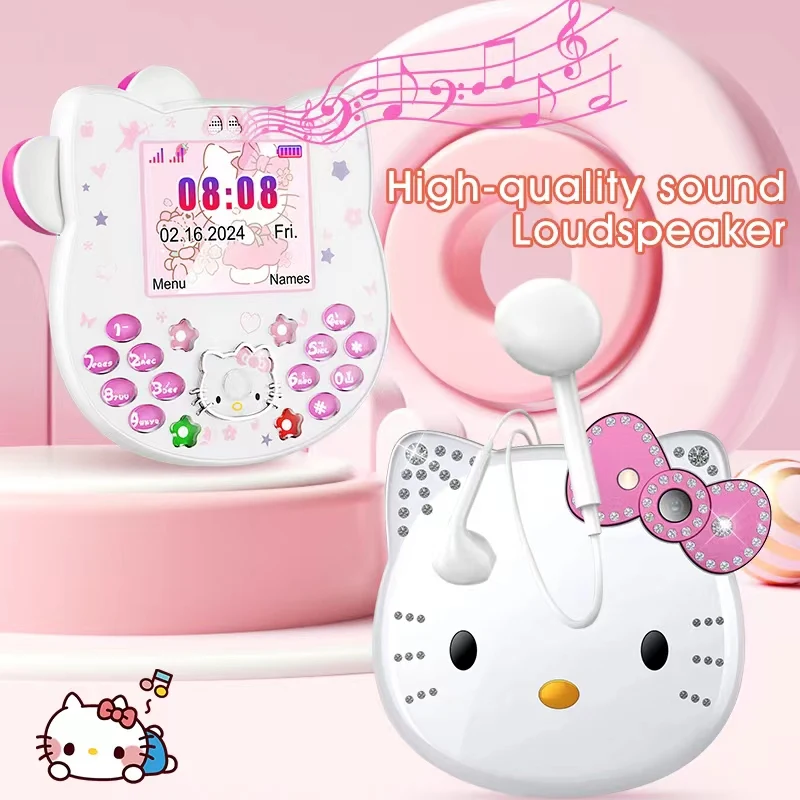 

Аниме Sanrio Kawaii Hello Kitty, фигурки мобильный телефон Kawaii, мобильный телефон, мультфильм, для детей, мини-фотография, подарок для девочки