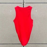 Femmes t-shirts nouveau torsadé fleur noué haut sans manches pour l'été 2025 élastique mince pur coton femmes gilet corset haut court 6