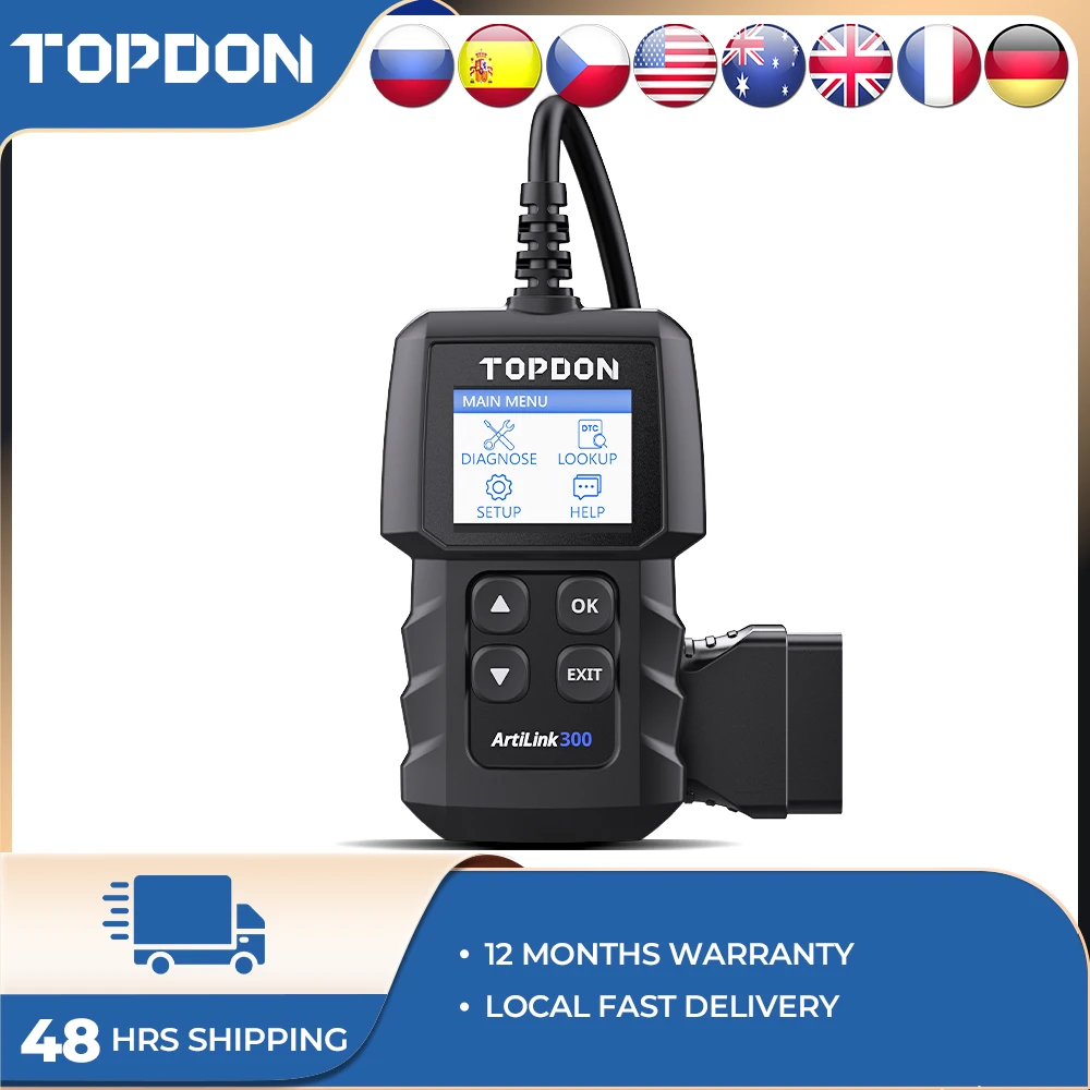 TOPDONAL300OBD2ScannerOBDIICodeReaderEngineCheckAutomotive