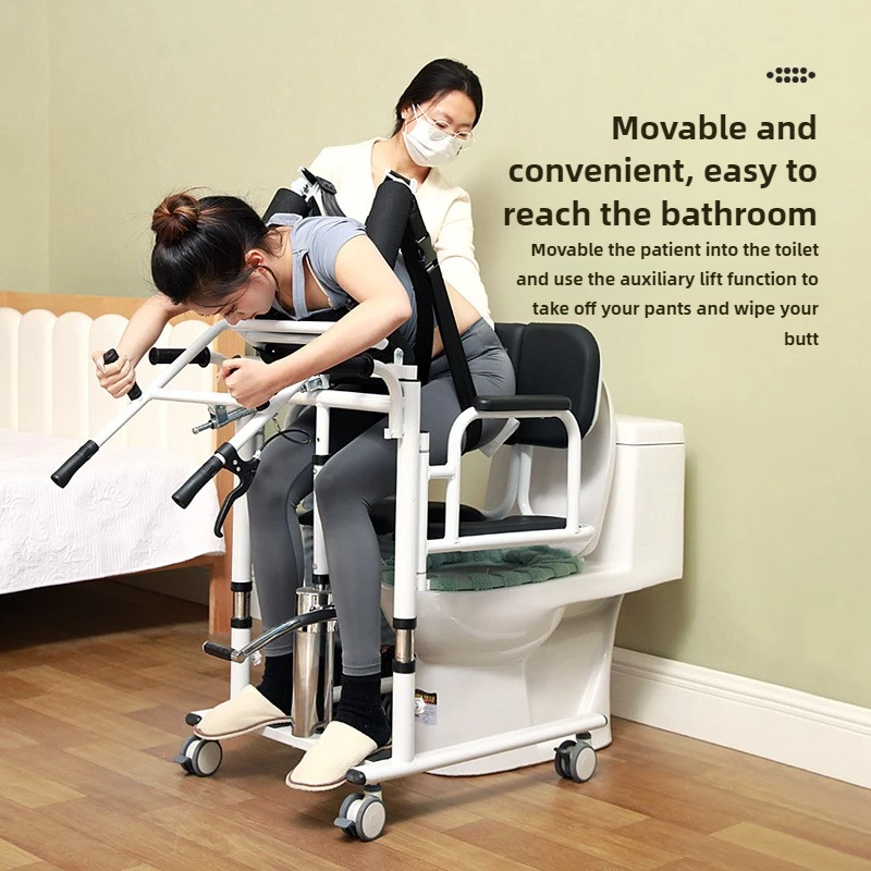 Patient Lift Transfer Chair Commode Chair Elderly Care Device Folding Shower Toilet Bathroom For Elderly and Disabled People with patient lift chair