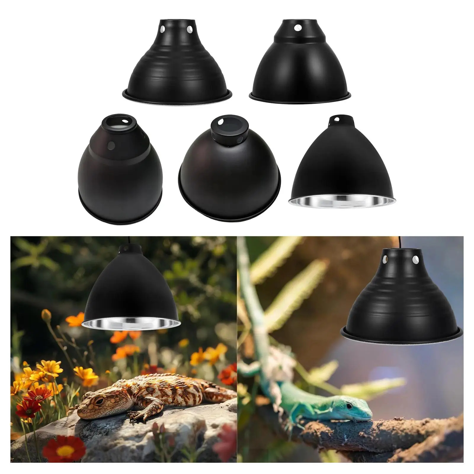 Reptile Dome Lamp Cover Aluminum Easy Installation Light Shade for Lizard Chameleon Bearded Dragon Reptile Terrarium Snake Reptile Dome Lamp Cover Aluminum Easy Installation Light Shade for Lizard Chameleon Bearded Dragon Reptile Terrarium Snake