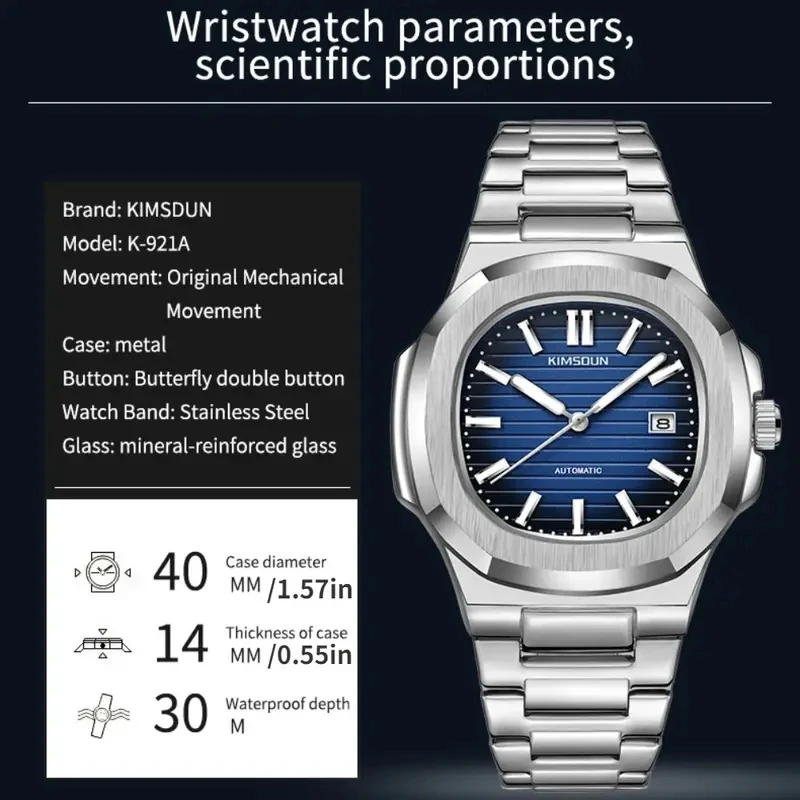 New Business Men Watch Luxury Fashion Luminous Quartz Wristwatch Male Stainless Steel Waterproof Calendar Watches For Men