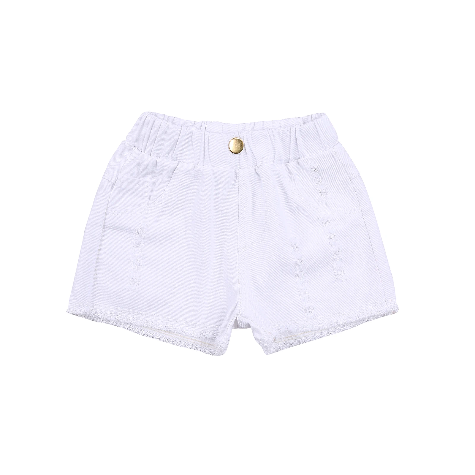 Boys Denim Shorts Boys Distressed Denim Short Pants with Adjustable Waistband for Summer 2-8 Years