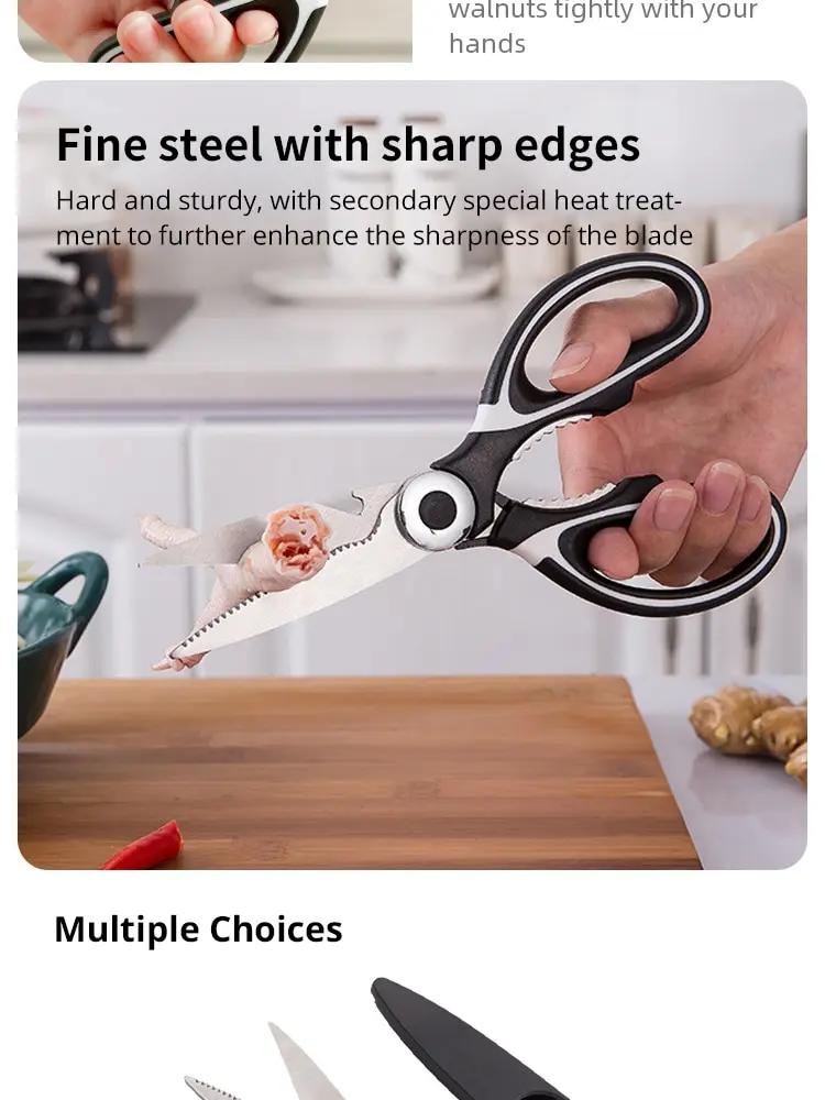 Stainless Steel Kitchen Shears Heavy Duty Scissors For Meat Fish Chicken  Bone US