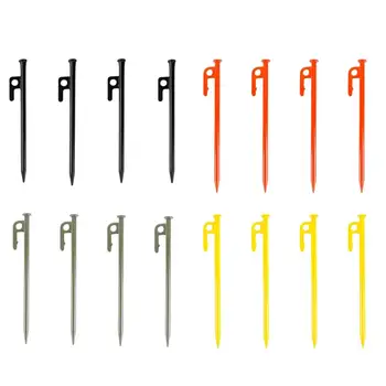4 Pcs Outdoor Thickened and Lengthened Ground Nail Camping Windproof Fixed Nail Canopy Beach Large Tent Camping Nail Steel Nail