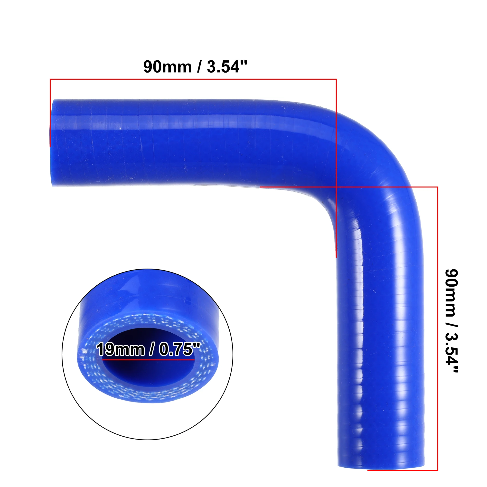 X AUTOHAUX Universal 19mm 0.75" ID 135 Degree Car Coupler Silicone Hose Blue