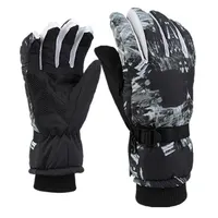 Men Black Ski Gloves Ultralight PU Waterproof Winter Warm Gloves Snowboard Male Cycling Motorcycle Riding Snow Windproof Gloves 1