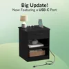 Everyday Side Table with Fast Charging Station - USB C Cable Fast Charging, Wooden Black Nightstand Bedside Table with Drawer 4